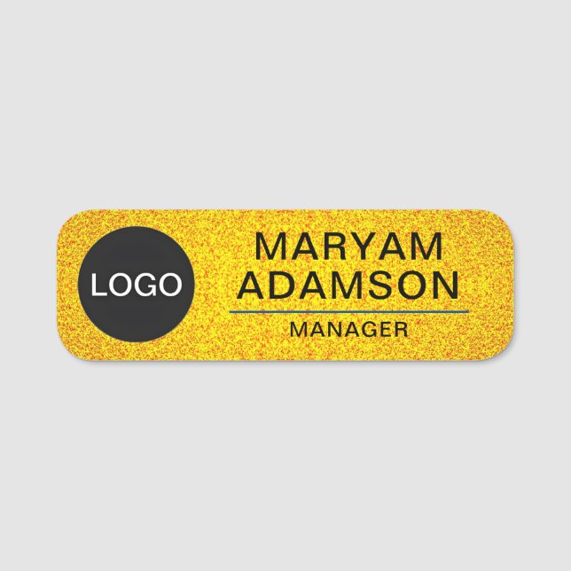 Porte-nom Logo personnalisé de l'employé, magnétique et de s (Devant)