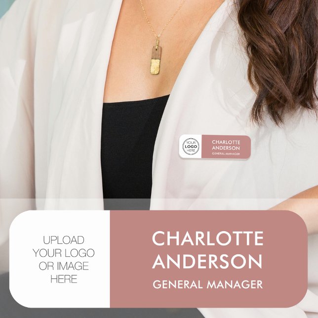 Porte-nom Logo personnalisé de l'employé moderne Rose du dés (Créateur téléchargé)