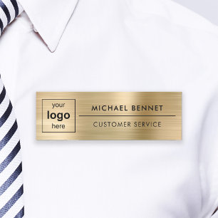 Porte-nom Logo Personnalisé Élégant Gold Professionnel