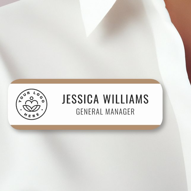 Porte-nom Logo personnalisé Employé Brown (Créateur téléchargé)