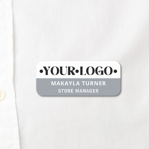 Porte-nom Logo personnalisé employé gris