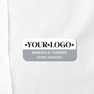 Porte-nom Logo personnalisé employé gris