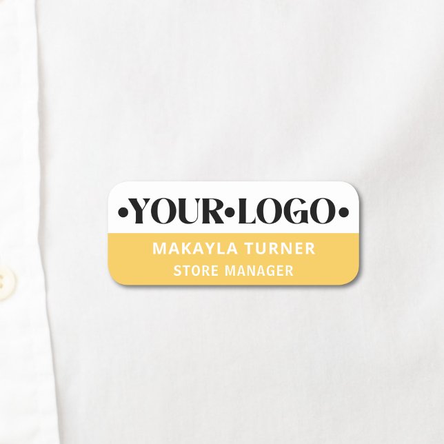 Porte-nom Logo personnalisé employé jaune (Créateur téléchargé)