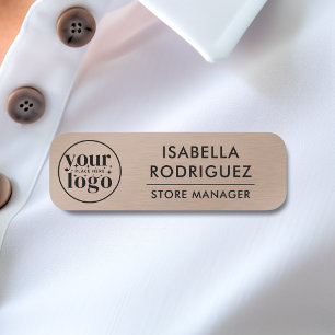 Porte-nom Logo Personnalisé Employé Pin magnétique Faux Bron