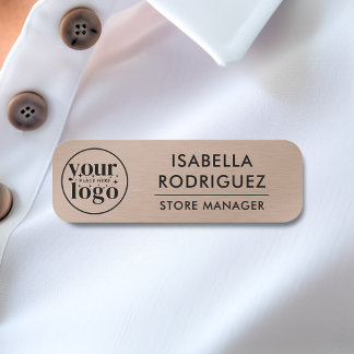 Porte-nom Logo Personnalisé Employé Pin magnétique Faux Bron