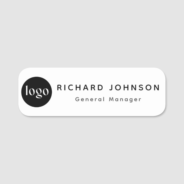 Porte-nom Logo Personnalisé Employé Pin Magnétique Ou De Séc (Devant)