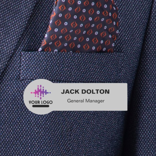 Porte-nom Logo Personnalisé Employé Pin Magnétique Ou De Séc (Créateur téléchargé)