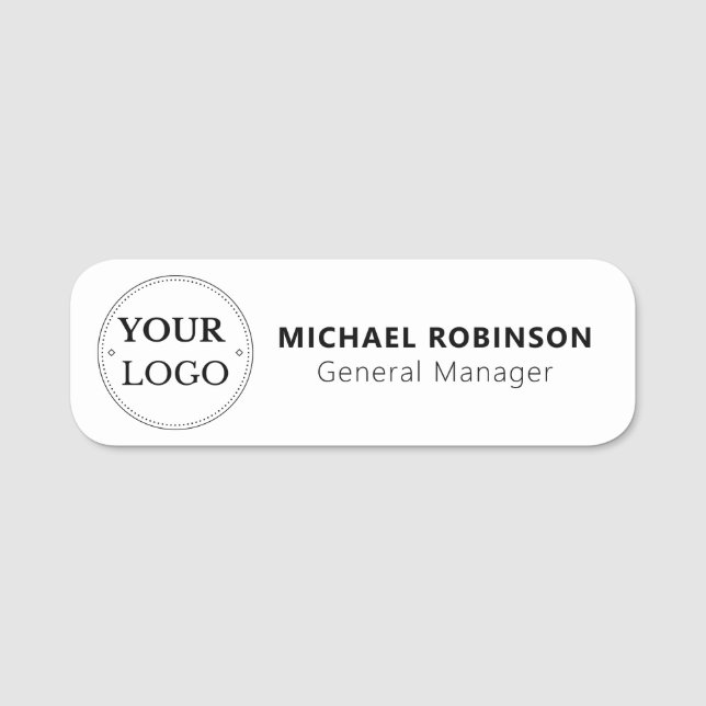 Porte-nom Logo Personnalisé Employé Pin Magnétique Ou De Séc (Devant)