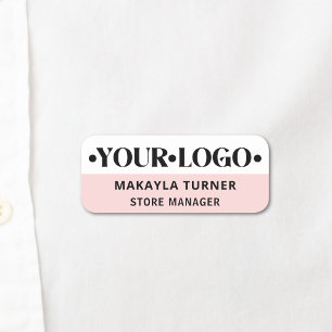 Porte-nom Logo personnalisé employé rose