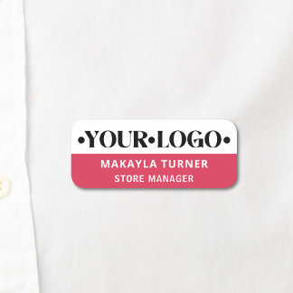Porte-nom Logo personnalisé employé rouge