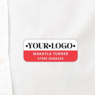 Porte-nom Logo personnalisé employé rouge