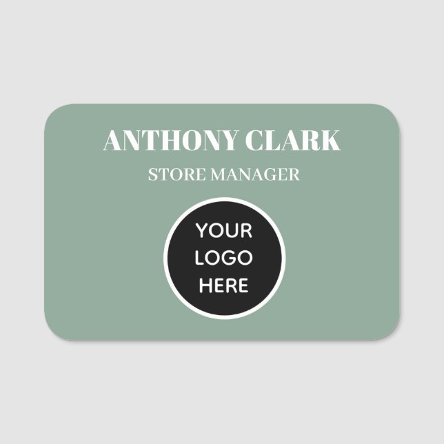 Porte-nom Logo personnalisé Employé Société magnétique (Devant)