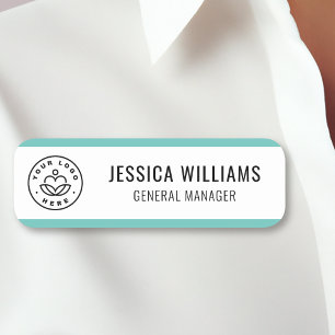 Porte-nom Logo personnalisé Employé Turquoise