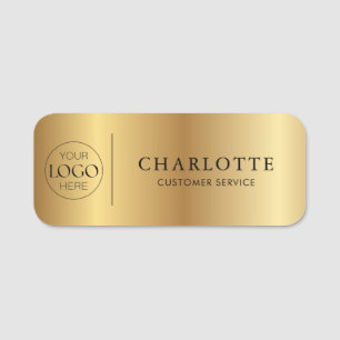 Porte-nom Logo personnalisé en or métallisé pour le personne