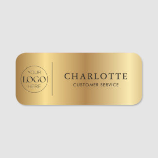 Porte-nom Logo personnalisé en or métallisé pour le personne