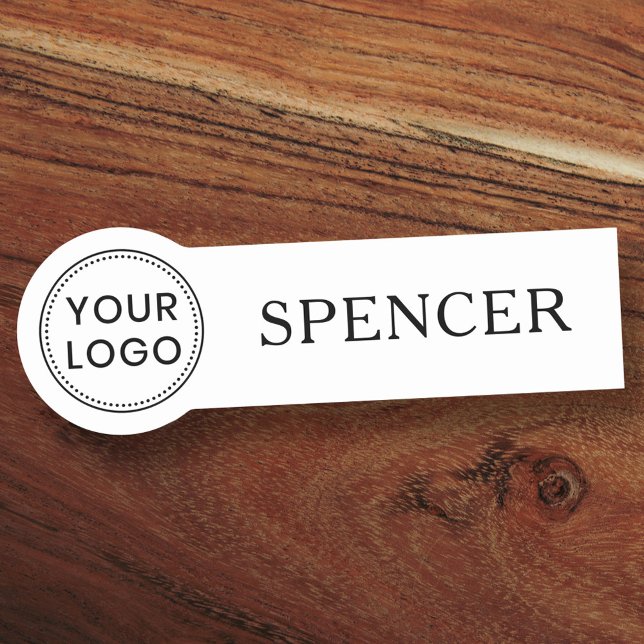 Porte-nom Logo personnalisé et nom employé de l'entreprise t (Créateur téléchargé)