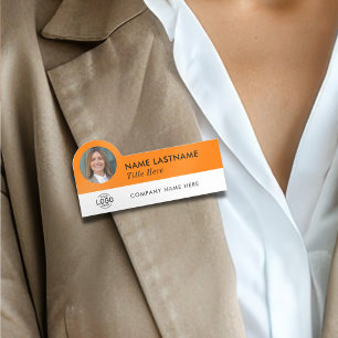 Porte-nom Logo personnalisé ID photo Titre Orange Business