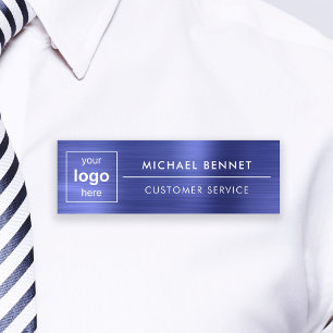 Porte-nom Logo personnalisé Marine Blue Professionnel