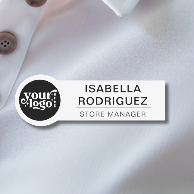 Porte-nom Logo Personnalisé Personnel d'entreprise Nom de l' (Custom Logo Business Staff Employee Name Any Color Name Tag)