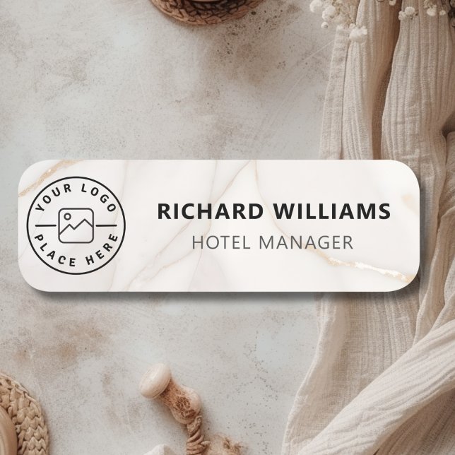 Porte-nom Logo personnalisé Pièce magnétique ou de sécurité  (magnetic or safety pin chic name tag)