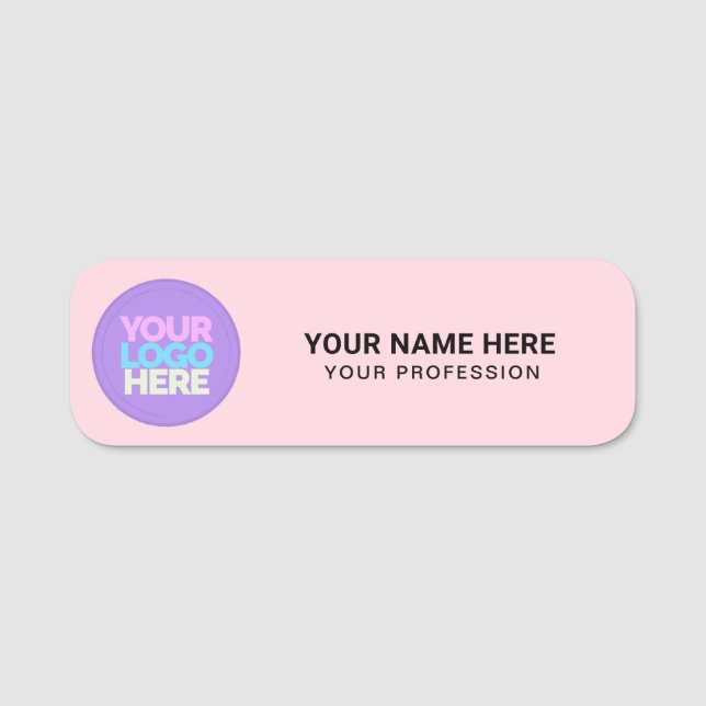 Porte-nom Logo personnalisé Pingle magnétique ou de sécurité (Devant)