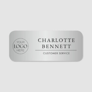 Porte-nom Logo personnalisé sur argent pour employé de burea