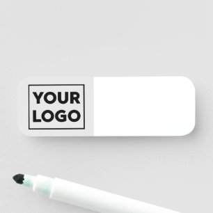 Porte-nom Logo personnalisé sur gris clair Effacement sec ré