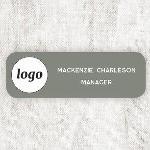 Porte-nom Logo Personnel Employé Sage Green Business