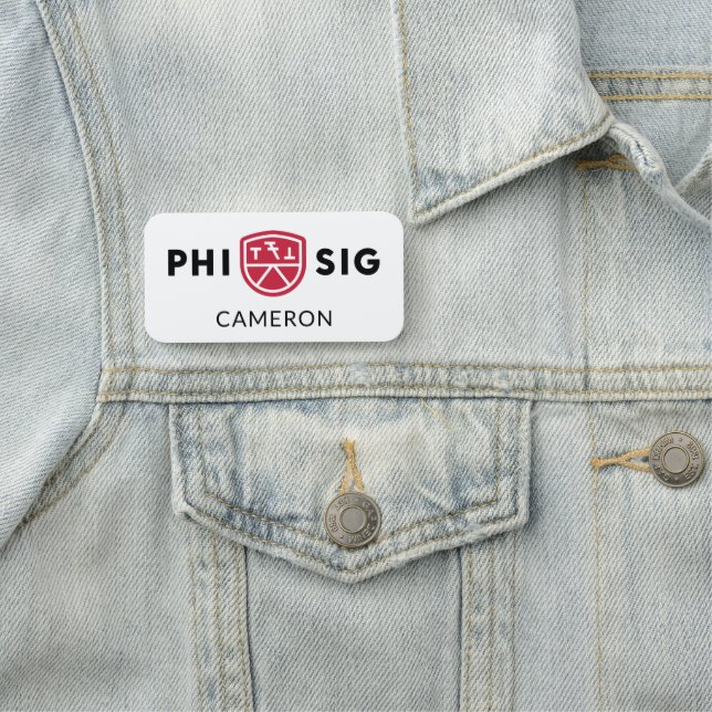 Porte-nom Logo Phi Sigma Kappa (En situation)