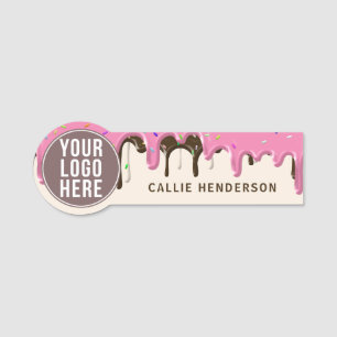 Porte-nom Logo Pink Frosting Boulangerie Entreprise Employé