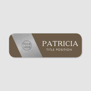 Porte-nom Logo professionnel Carafe Dark Brown Silver Partie