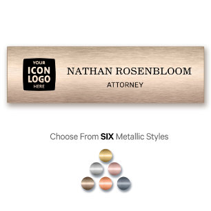 Porte-nom Logo professionnel en bronze brossé ID de l'entrep
