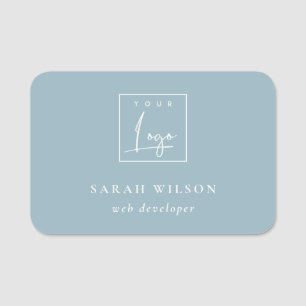 Porte-nom Logo promotionnel personnalisé bleu simple