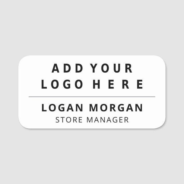 Porte-nom Logo rectangulaire Magnétique Ou De Sécurité Emplo (Devant)