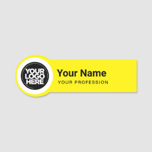 Porte-nom Logo rond en forme de pinceau employé Jaune