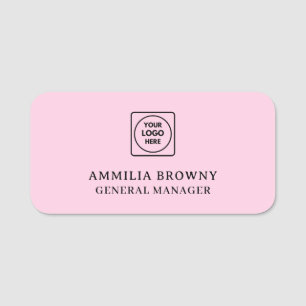 Porte-nom Logo Rose   Marque d'entreprise moderne pour le pe