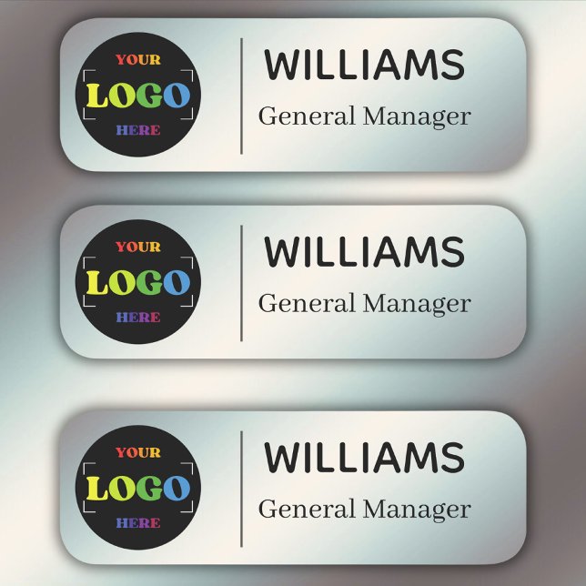 Porte-nom Logo texte personnalisé Entreprise ou employés Arg (Créateur téléchargé)