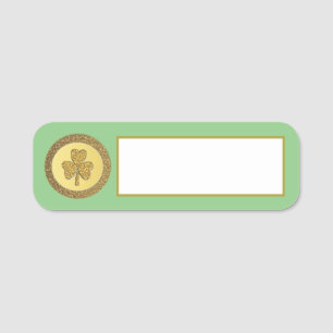 Porte-nom Lucky Irish Shamrock Gold Coin