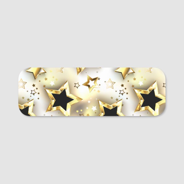 Porte-nom Lumière transparente avec étoiles or (Devant)