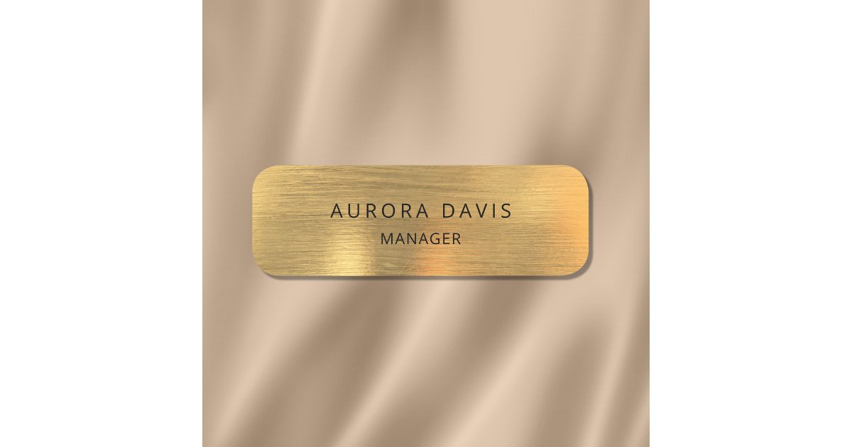Porte-nom Luxe Or Metallic Entreprise moderne | Zazzle.fr