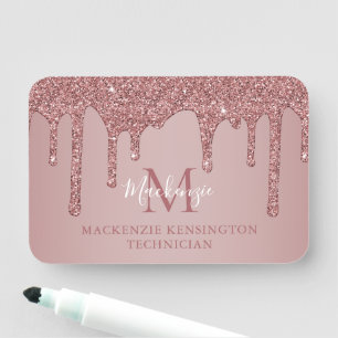 Porte-nom Luxe Rose Gold Parties scintillant Drives Monogram