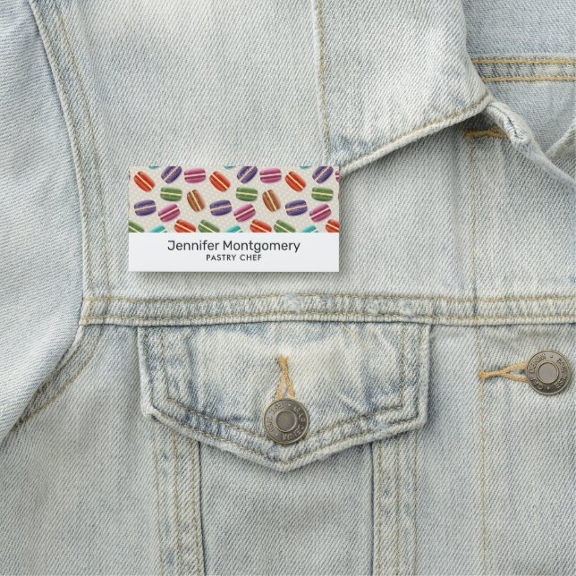 Porte-nom Macarons colorés mignons Motif avec Pois (En situation)