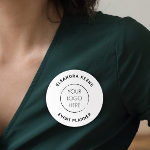 Porte-nom Magnet cercle personnalisé avec logo d'entreprise