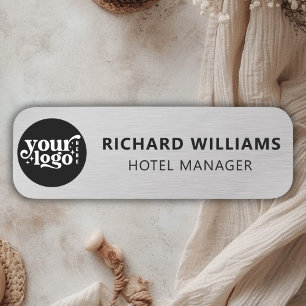 Porte-nom Magnétique personnalisé   Employé en argent de la 