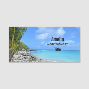Porte-nom Magnifique plage tropicale turquoise