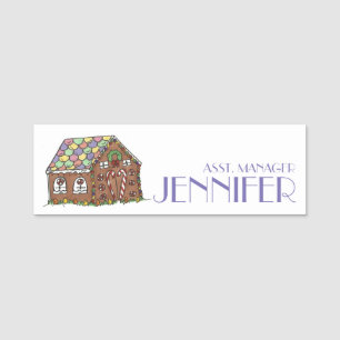 Porte-nom Maison de pain d'épices Noël Vacances d'hiver
