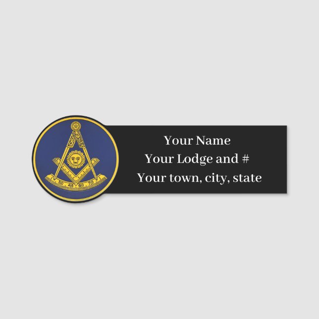 Porte-nom Maître passé Freemason maçonnerie maçonnique (Devant)