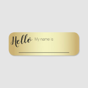 Porte-nom Manuscrit d'or de gradient bonjour