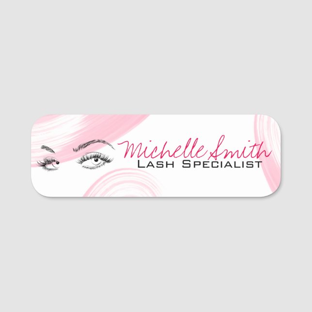 Porte-nom Maquillage Artiste Lash Extensions Lashes Brosses  (Devant)