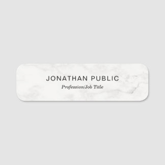 Porte-nom Marbre blanc Simple Modèle Moderne Professionnel